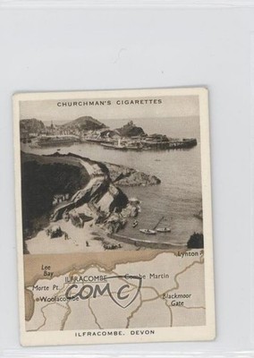 1937 Churchman's Holidays in Britain Map & Scene Tobacco Ilfracombe Devon #5 0f8
