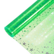 Holographic Clear Vinyl Film Sparkle PVC Fabric 12"x48",Fluorescent Green