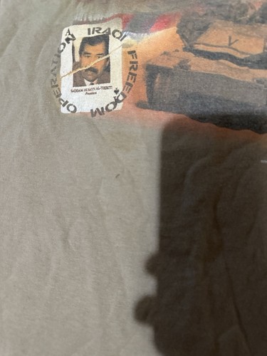 Vintage Y2K George Jones Saddam Hussein T-Shirt Support Our Troops Gr. XL selten - Bild 4 von 10