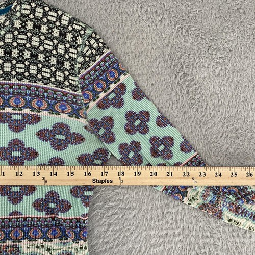 Sundance Thermal Shirt Womens Small Pattern Long Sleeve Waffle Knit Boho Top - Picture 5 of 10