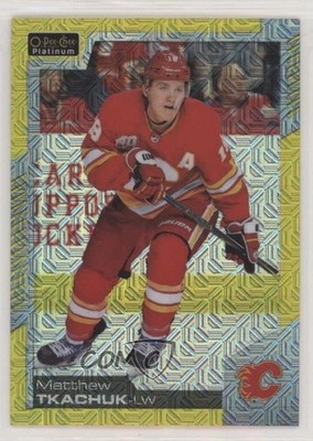 2020-21 O-Pee-Chee Platinum Yellow Traxx 212/249 Matthew Tkachuk #18 0zu