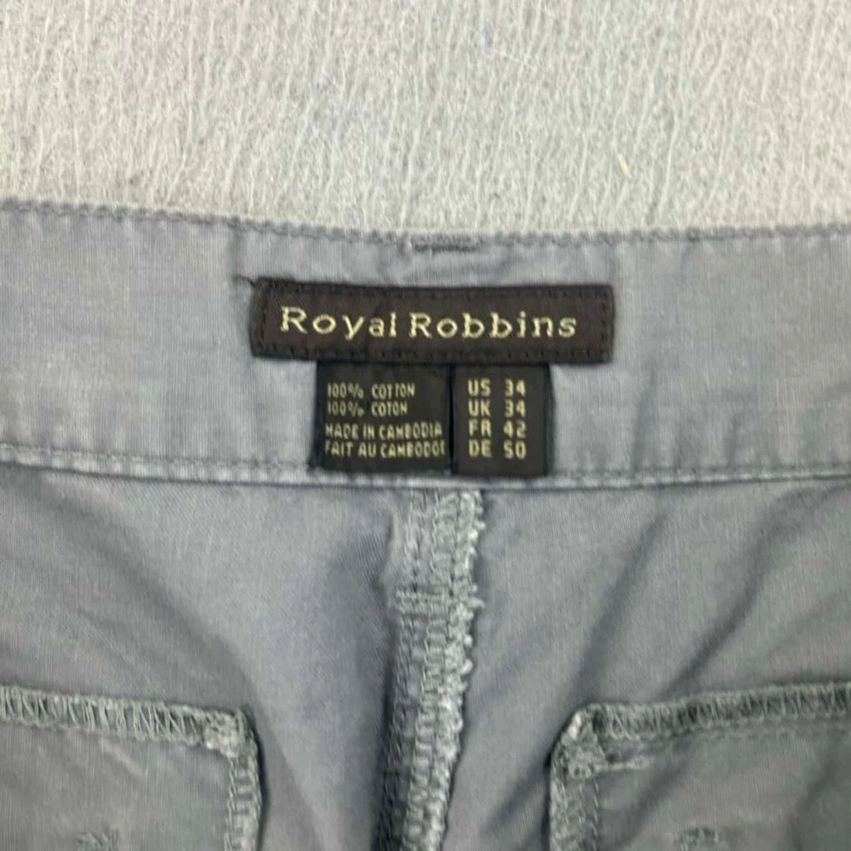 Royal Robbins Shorts Mens 34 Gray Cotton Flat Front Lightweight Chino - Image 2 of 4