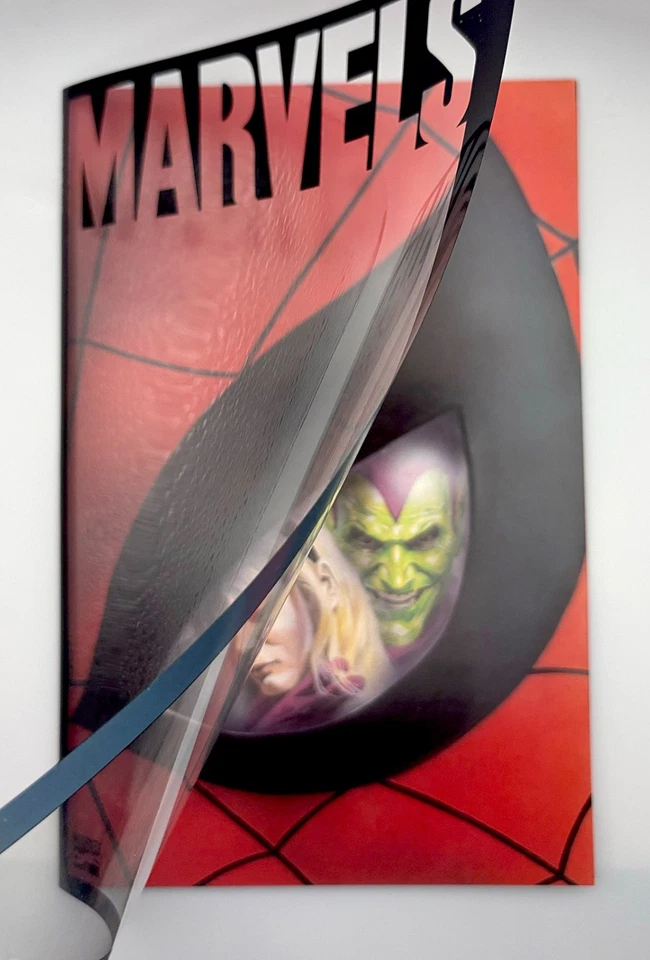 MARVELS #4 - Capa externa envolvente ACETATO por ALEX ROSS - 1994 Graphic Novel quase perfeita - Imagem 2 de 4