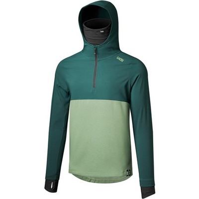 IXS MTB-Jersey Langarm Carve 1.0 Hooded Duck Green/Sage
