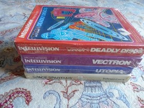FOUR (4) IntelliVision games NEW/SEALED tron deadly discs vectron bundle lot