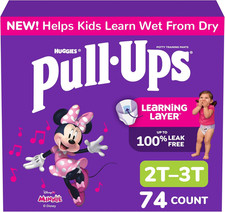 Pull-Ups Girls' Potty Training Pants Training Underwear Size 4, 2T-3T, 74 Ct