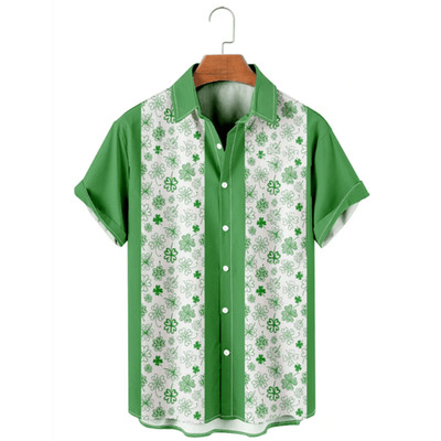 Lucky Shamrock Beer St Patrick's Day Hawaiian Shirt Green Irish Celebration