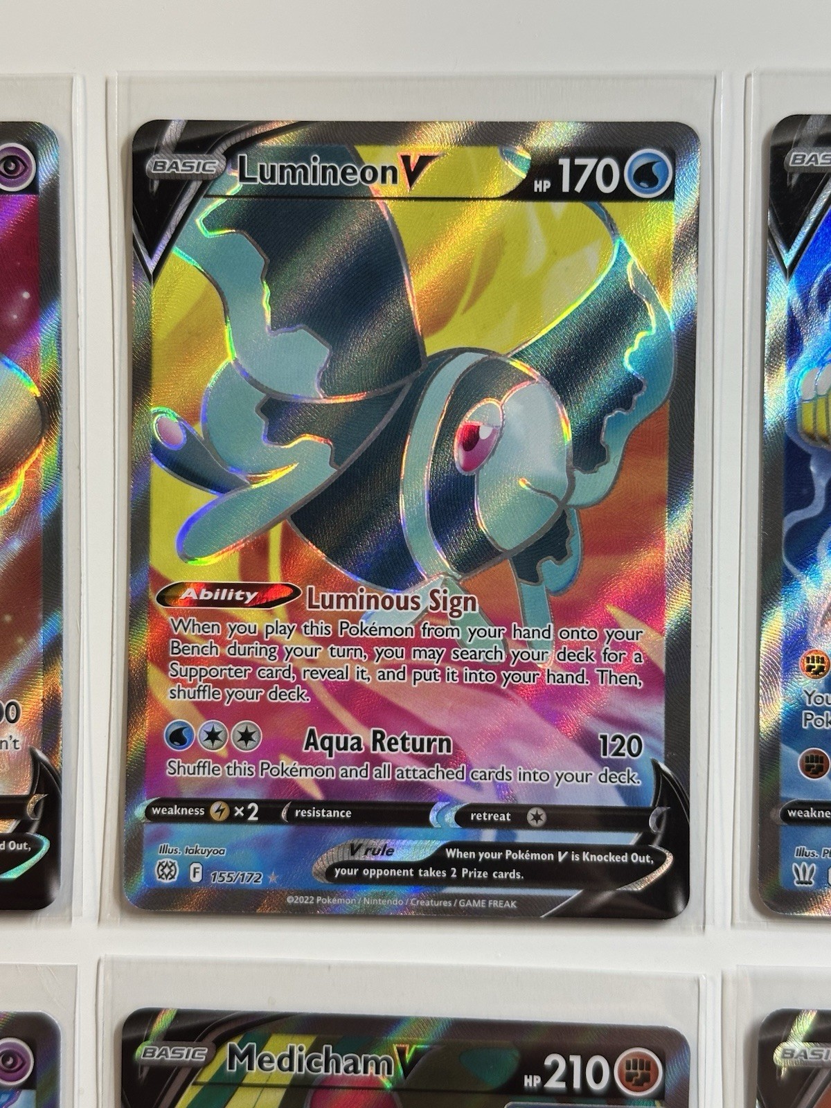 Pokemon Card - Lumineon V Brilliant Stars 155/172 Rare Ultra 2022 NM/M
