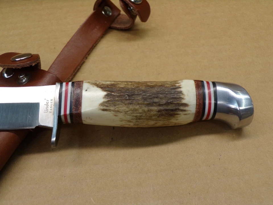 LINDER RANGER 440111 Stag Handle Hunting Knife w/ Sheath ~ UNUSED ! - Image 4 of 4