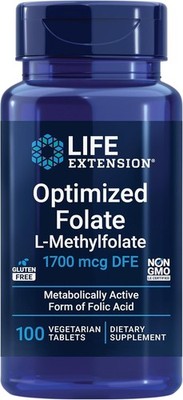 Life Extension Optimized Folate L Methylfolate Heart & Brain Support, Health 100