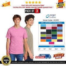 3 Pack Of Port  Company PC55T Men's Cotton/Polyester Casual Comfort T-Shirt