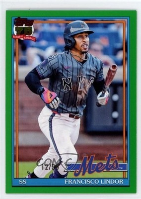 2026 Topps Series 1 1991 Topps Baseball Green /99 Francisco Lindor #T91-19 1vh3