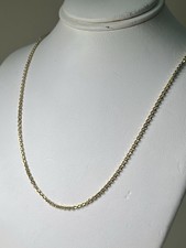 Solid 14K Yellow Gold Round Box Chain Necklace, 24  , 5.8 g