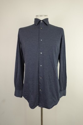 BOGGI MILANO BTECH HERREN HEMD GR M SHIRT MAN CASUAL VINTAGE NYLON BLAU