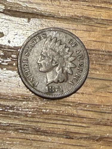 KEY DATE 1874 1C BN Indian Head Cent-VG   #43025