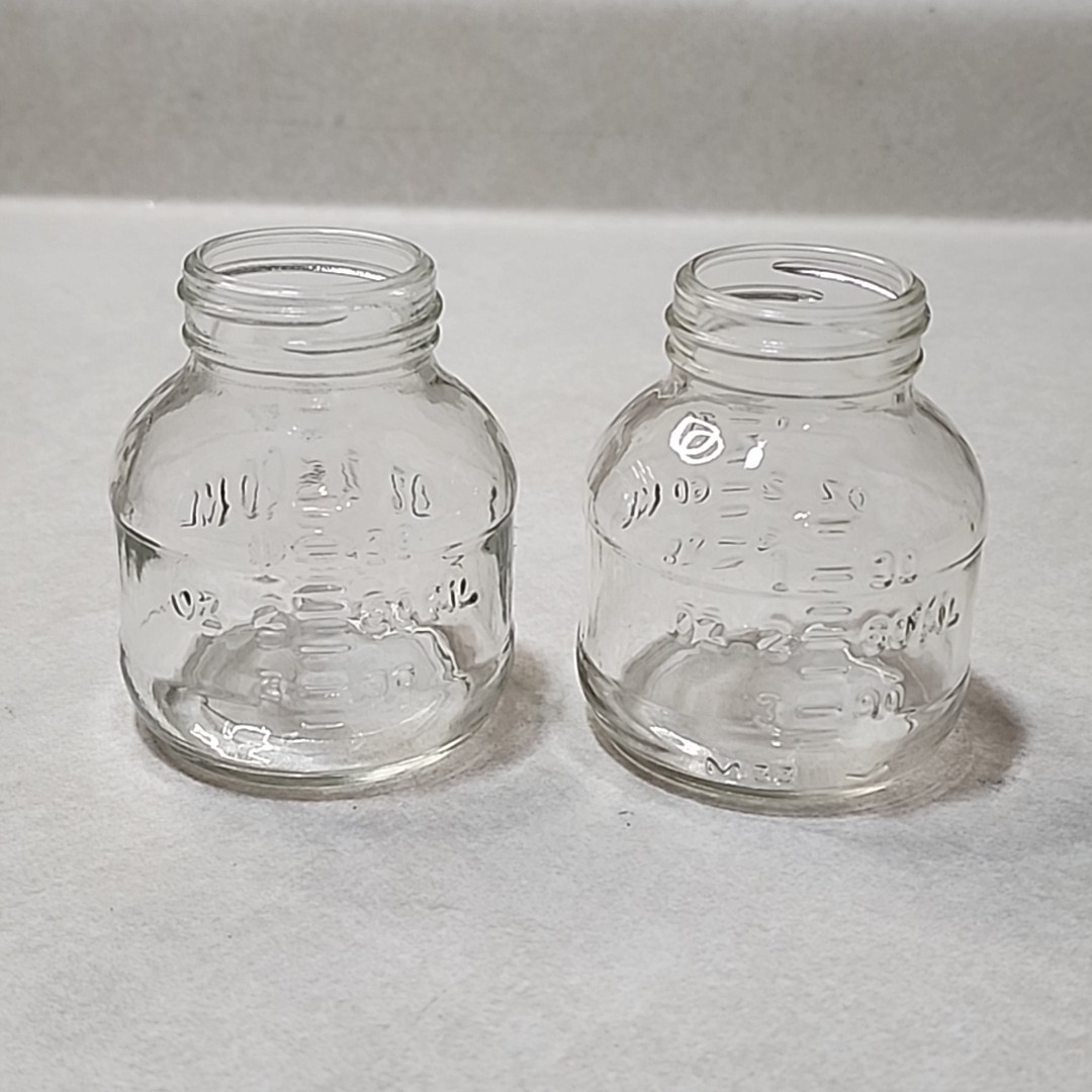Vtg Clear Glass Baby Milk Bottles 3 Oz. Marked- Preemie- No Lids