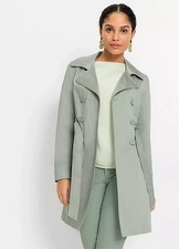 Cappotto Trench Con Cintura Freeman Verde Taglia Plus UK 24