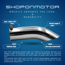 Fits 2.25 Inlet 2.25 Outlet 9 Ol Stainless Steel Turn Down Exhaust Tail Tip