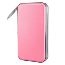 80 Capacity CD DVD Case Holder Storage Binder Hard Plastic Disc Wallet Pink NEW