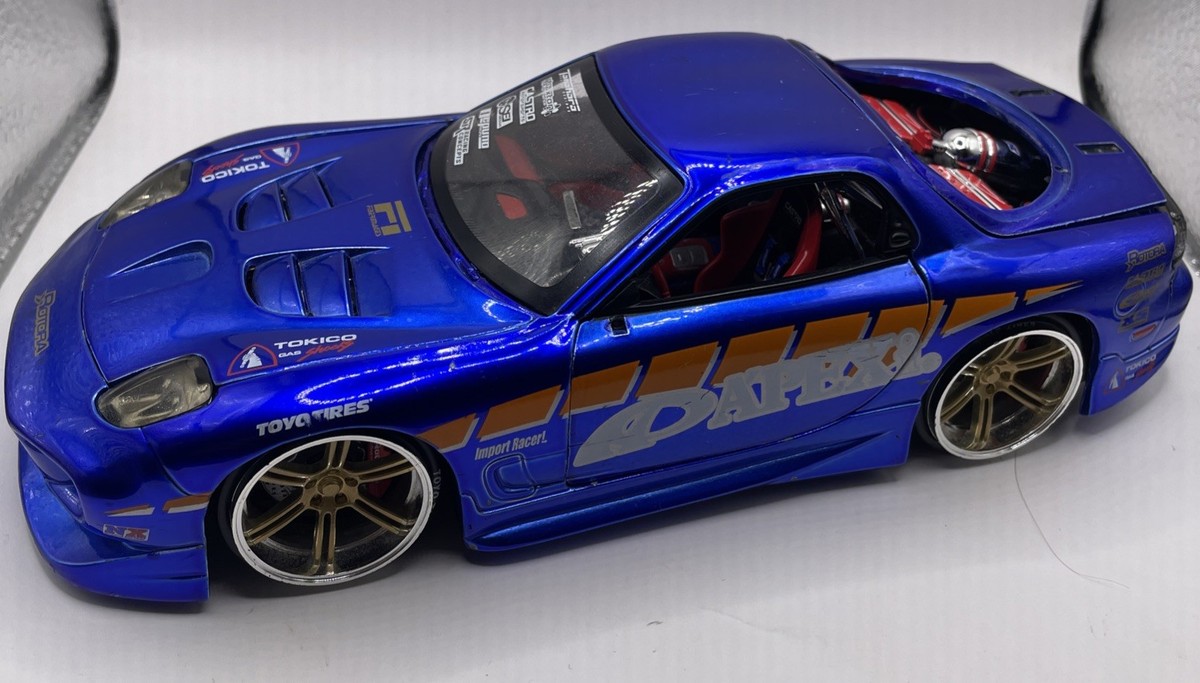 Jada Toys Import racer edition color blue scale 1/24 Mazda R-x7