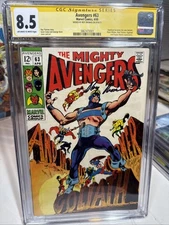 AVENGERS #63 - CGC 8.5 SS Roy Thomas - HAWKEYE BECOMES THE NEW GOLIATH