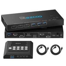 4K@120Hz HDMI DP KVM Switch Dual Monitor USB 3.0 2 Monitore 2 Computer EDID Emul
