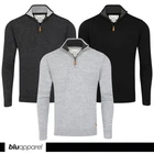 Mens 1/4 Zip Knitted Jumper Quarter Zip Knit Sweater for Men Casual Work Jumpers
