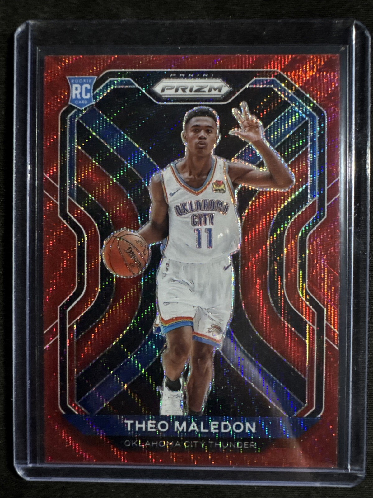 2020-21 Panini Prizm - Théo Maledon #289 Ruby Wave Prizm (RC)