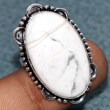 Howlite 925 Silver Plated Ring US 8.5 Festival Special Gift Most Beautiful JW