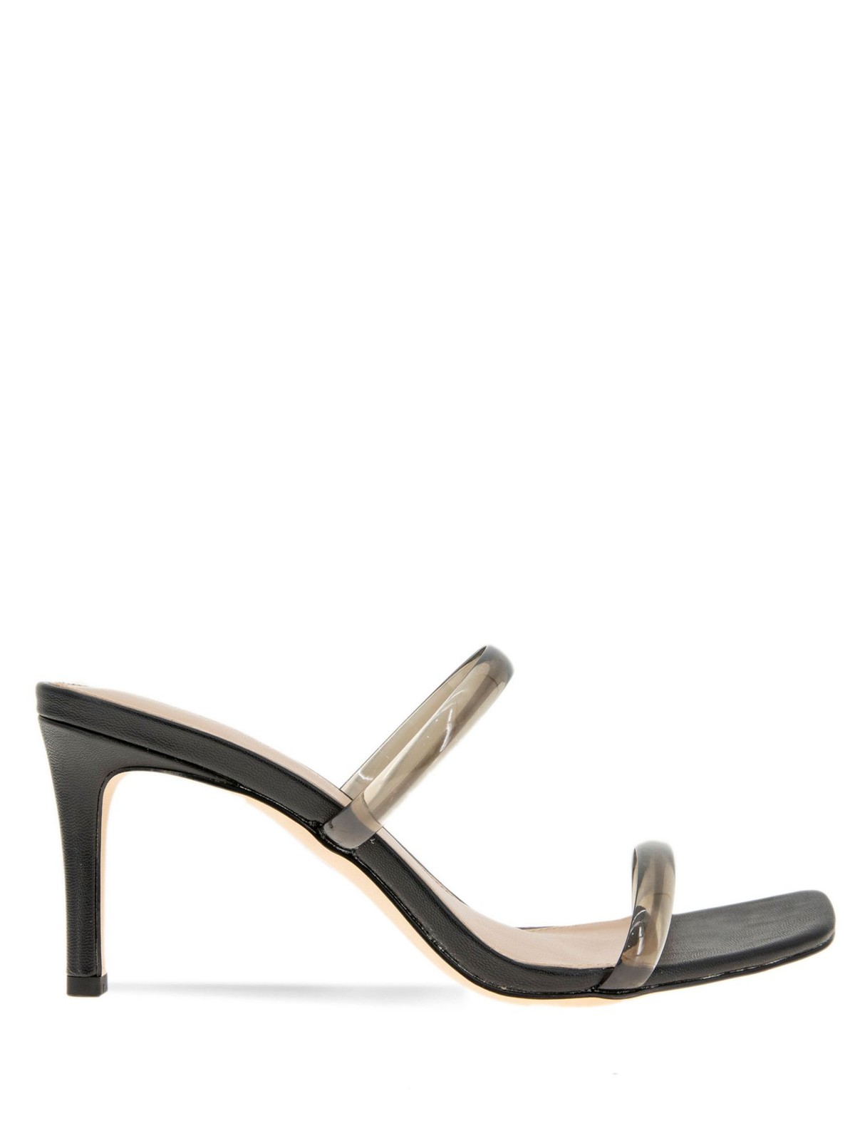BCBGENERATION Womens Black Transparent Salin Stiletto Slip On Heeled Sandal 95 6390₽