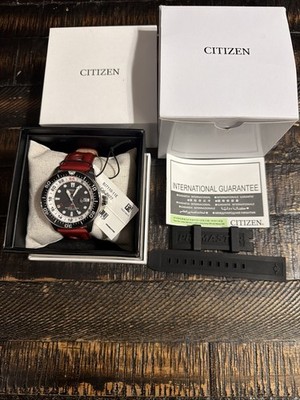CITIZEN PROMASTER MARINE BJ7110-11E Eco-Drive GMT Super Titanium Diver Watch