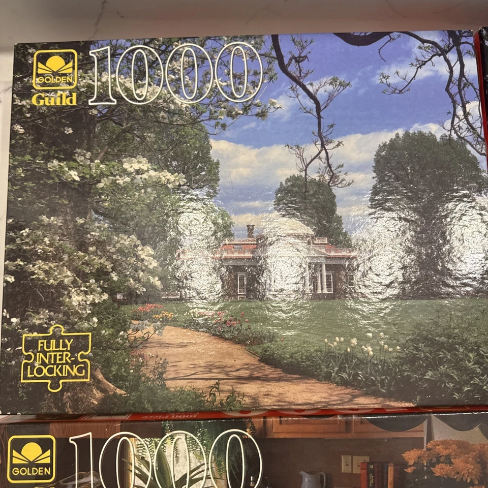 Lote De 5 Rompecabezas Gremio Dorado Gettysburg Granja Fruta Monticello Usado Foto 2 de 4