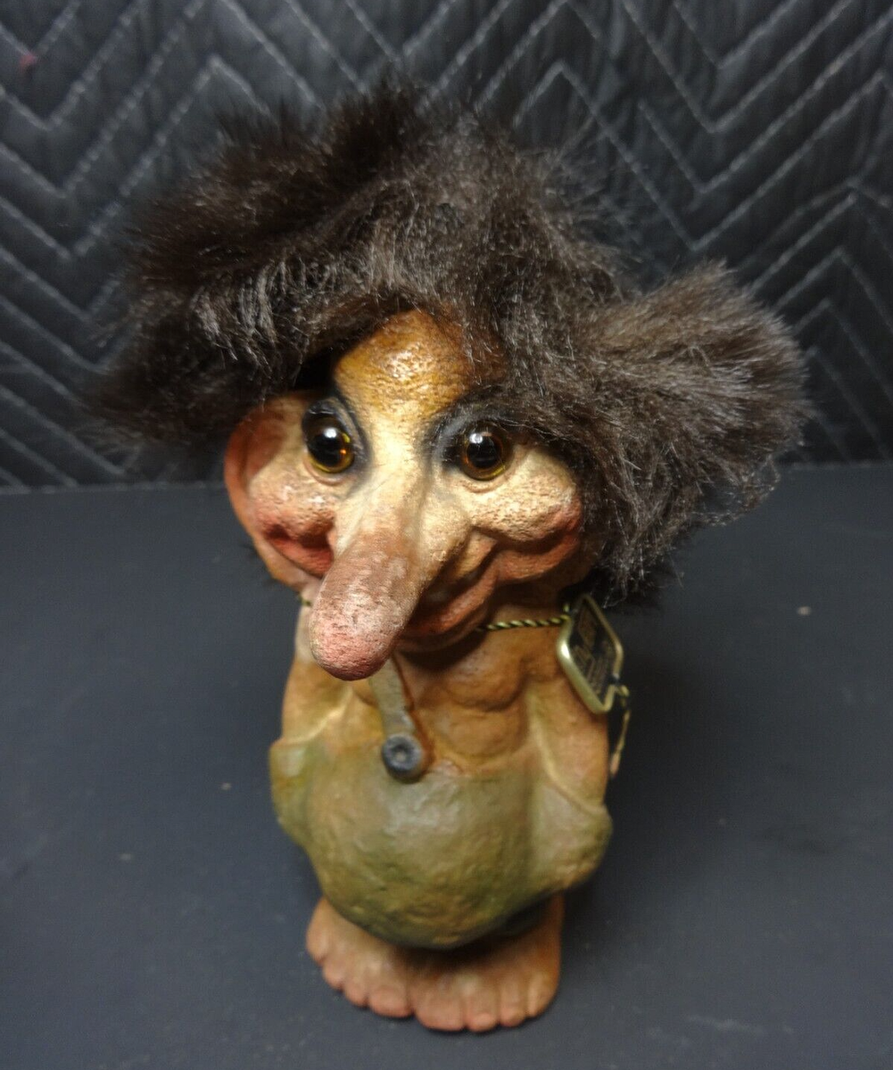 Vintage Original Long Nosed TROLL DOLL Nyform Norway Handmade 7 1