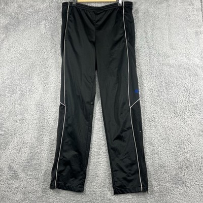 Nike Pants Mens Small Black Blue Swoosh Drill Track Training Zip Ankle Piping
