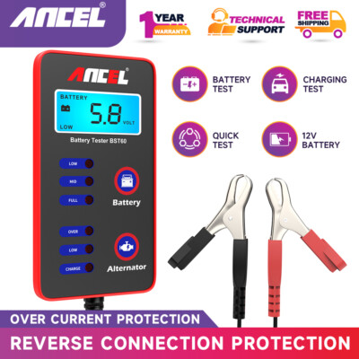 Ancel Batterietester 12V Batterieprüfer Profi Batterie Akku Prüfer Ladeprüfer DE