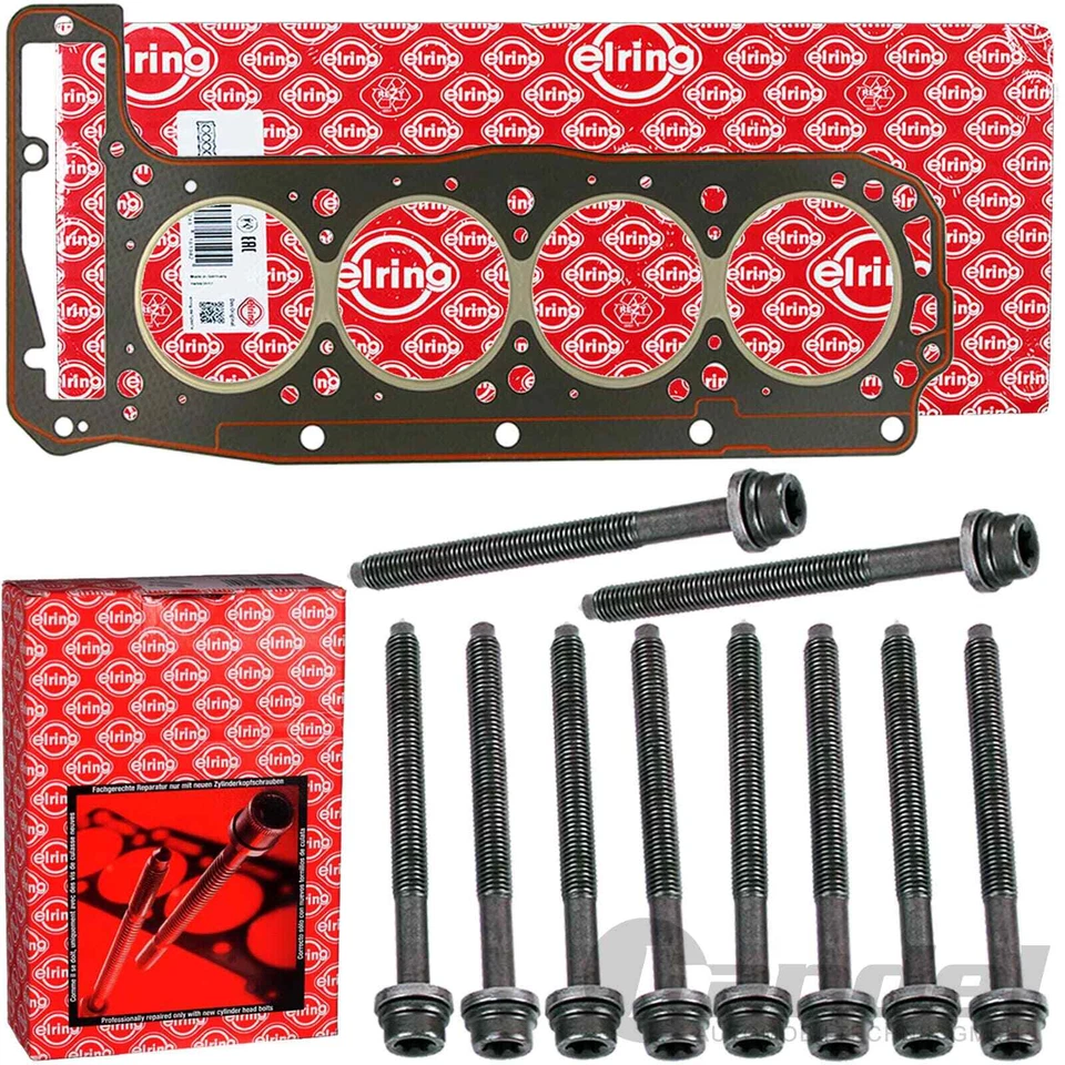 ELRING ZYLINDERKOPFDICHTUNG + SCHRAUBEN für 2.3 MERCEDES W201 190 W123 W124 W463
