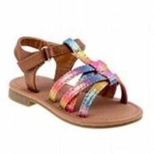 Laura Ashley Girls' Rainbow Strap Sandal Toddler Size 5 - NEW In Box