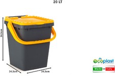 Pattumiera Bidoni Rifiuti Ecoplus lt 20 Coperchio Giallo PL527467 Ecoplast