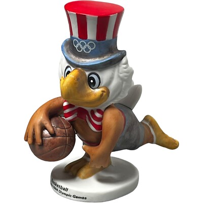 Sam das olympische Maskottchen Adler Los Angeles 1984 Basketball 5'' Porzellan Papel