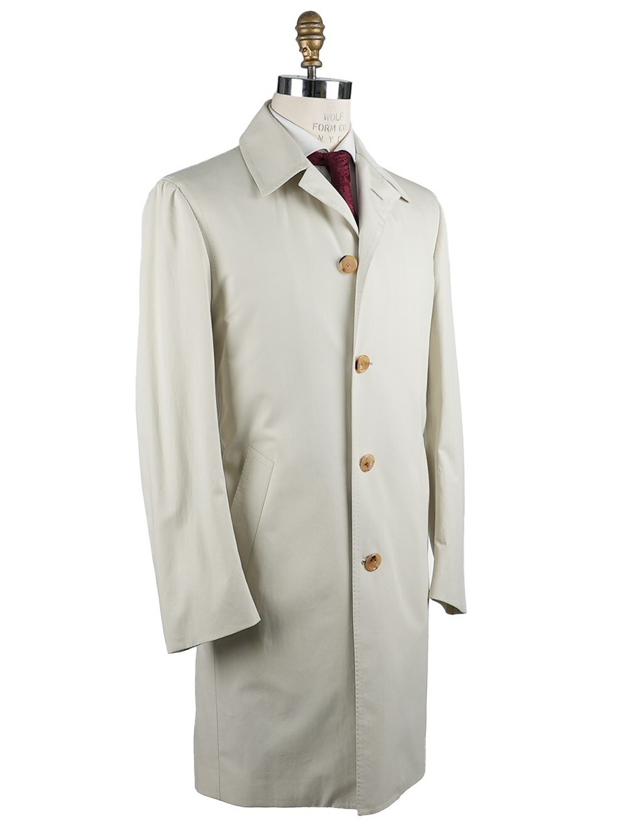 Cesare attolini 希少生地　50 NEW CESARE ATTOLINI OVERCOAT 100% COTTON SZ 40 US 50 EU DROP R7