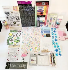 Assorted Scrapbooking Scrapbook Stones Washi Zebra Cadoozles Stickers Mixed Lot 