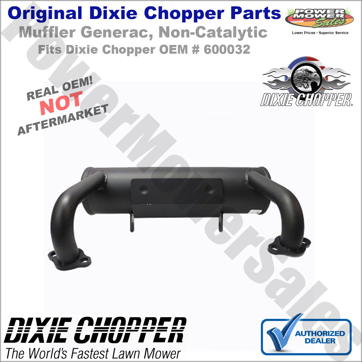 Dixie Chopper Generac NonCatalytic Muffler for Lawn Mowers 600032 eBay