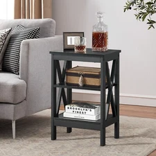 X-Design Nightstand End Table with Storage Shelf for Bedroom,Living Room, Kids