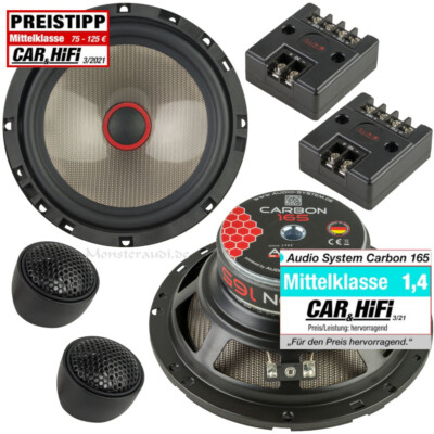 Audio System Carbon 165 16,5cm 2-Wege Lautsprecher Set Auto Boxen 250 Watt 165mm