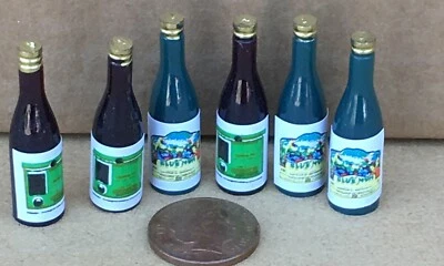 Puppenhaus Rot Wein Flaschen x6 Verbindung Getränk 1:12 Waage Miniatur Zubehör - Bild 1 von 4