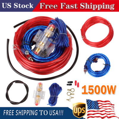 Car Audio Cable 1500W Amp Amplifier Install RCA Subwoofer Sub Wiring 8 Gauge New