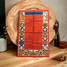 Pure Linen Towel Ireland Ulster Royal Lineage Red Regal Family Tree30x20