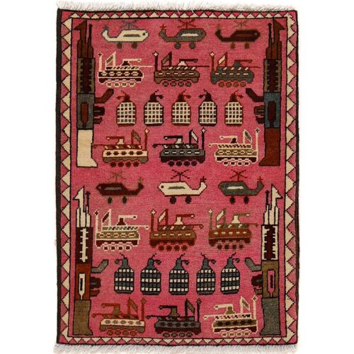 Hand Woven Qaleen Kilim Woolen Pictorial War Rug From Afghanistan - Picture 1 of 2