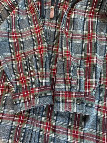 LL Bean Women’s Flannel Jacket Hoodie Full Zip Plaid Shacket Sz XL - Picture 14 of 24