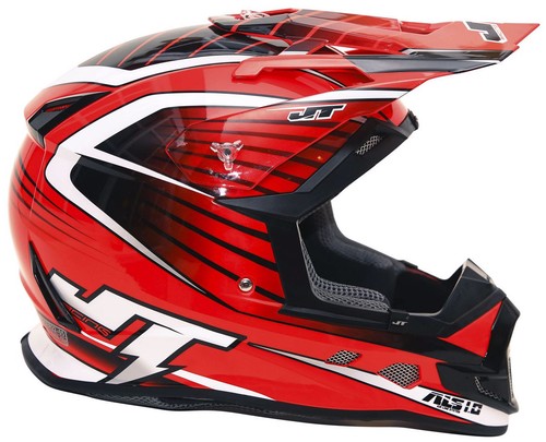 JT Racing asl-1 Motocross MX Enduro Bike Casco Rosso / Bianco / Nero | eBay